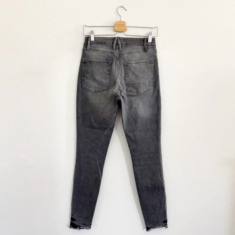 GOOD AMERICAN Good Legs Raw Hem Crop GLCFH961T Charcoal Wash Women's Size 4/27